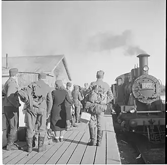 Финский состав на станции Иля-Ууксу 20 апреля 1942 года