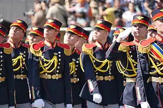 Солдаты роты почётного караула на параде в День независимости Украины в 2018 году