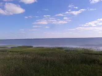 Вид Плещеева озера с наблюдательной вышки экологической тропы «Серая цапля»