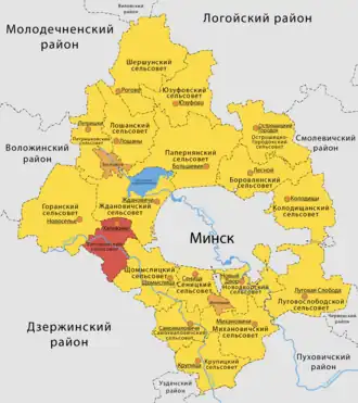 Хатежинский сельсовет на карте