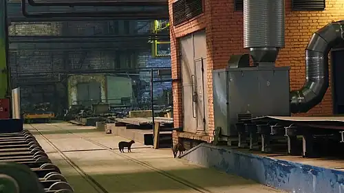 Железнодорожный путь в цеху