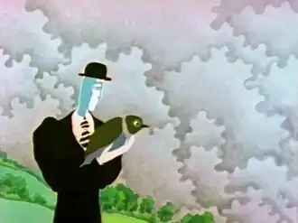 Кадр из мультфильма «Человек и его птица»