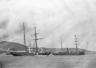 Шхуна «Восток» и пароход Sibiria («Сибирия»), 1875 год