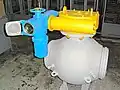 Шаровой кран с электроприводом ЭП4 подсоединённым к редуктору