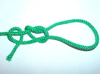 колышка — сто́пор в узле «эскимосская петля»