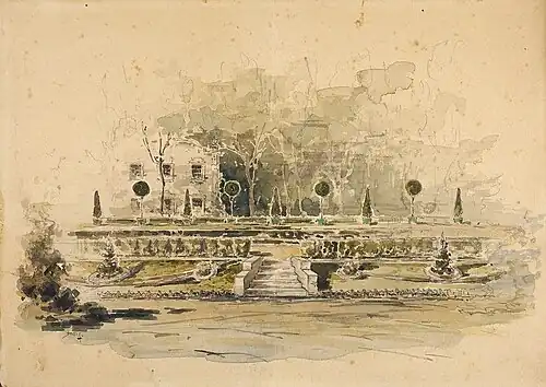 Эскиз декораций «В усадебном парке» (1910)