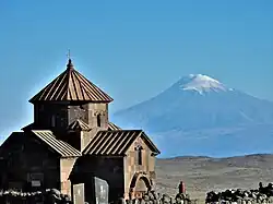 Вид на Арарат и церковь Св. Христофора, Даштадем
