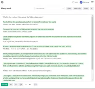 Скриншот программы GPT-3