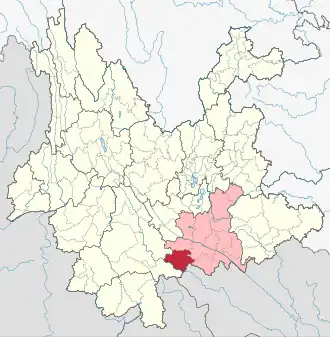 Люйчунь на карте