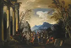 Александр Великий и царица амазонок Талестрис. Холст, масло. Частное собрание