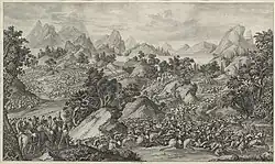 Битва при Кос-Кулаке. Гравюра Прево по рисунку Кастильоне. 1771. Частное собрание