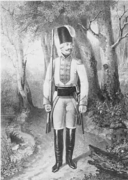 Пеший стрелок Луганского пикинёрного полка 1764—1776 годов.