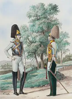 Обер-офицер и трубач Кавалергардского Её Величества и Л. Гв. Конного полков. 1845 год.