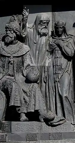 Сильвестр на Памятнике «1000-летие России» в Великом Новгороде