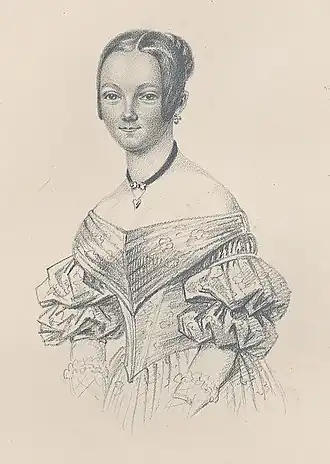 Мария Рёль. Портрет Маллы Хёёк, 1839.