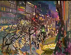 «Бульвар Монмартр ночью». 1922. Холст, масло. Музей Карла Эрнста Остхауса, Хаген, Германия