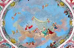 С. Торелли. Богиня охоты Диана со свитой. Роспись плафона Мраморного зала. Ок. 1756 г.