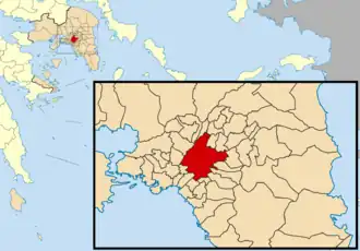 Афины на карте