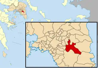 Пеания на карте