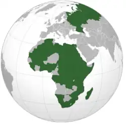 Карта стран-участников саммита Россия-Африка (2019)