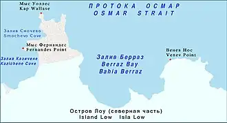 Залив Берраз и северная часть острова Лоу