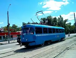 Трамвай МТТЧ на улице Дейнеки.