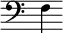 { \new Staff \with { \remove "Time_signature_engraver"} {\clef bass f4}}