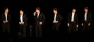 2PM в 2016 году. Слева направо: Тэкён, Джун Кей, Чансон, Чунхо, Уён и Никхун