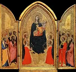 Триптих Стербини. Мадонна с Младенцем, ангелами и святыми. 1345—1350. Дерево, темпера, золочение. Музей искусств, Сент-Луис, Миссури, США