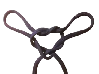 Французский топовый узел, который завязан обувным шнурком