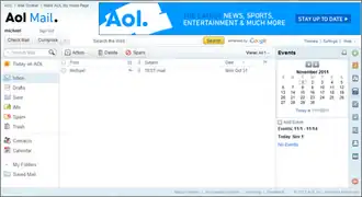 Внешний вид AOL Mail