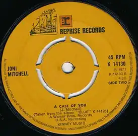 Обложка песни Джони Митчелл «A Case of You»