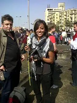 Жижи Ибрагим во время протестов 2011 года