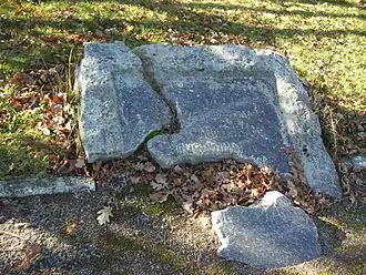 Памятный камень Йохану Лайдонеру в деревне Вардья, разбитый в 1940 году.