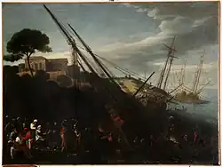 Морская сцена. Ок. 1620. Холст, масло. Ратуша, Сартен