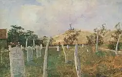 Кладбище с надгробными памятниками из китового уса