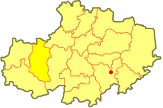 Жаксынский район на карте