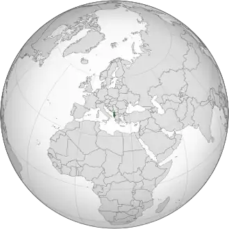 Албания на карте мира