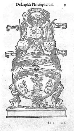 Изображение трёхголовой птицы в книге Адреаса Либавия «Алхимия». 1606 год.