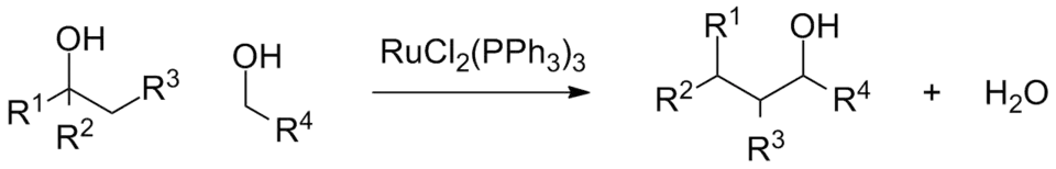 Сочетание спиртов в присутствии дихлоротрис-(трифенилфосфин)рутения (II)