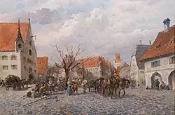 Городская площадь в военное время