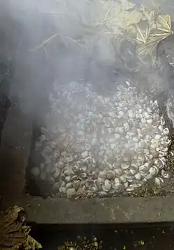 Последний слой, обычно из морепродуктов и мяса.