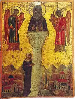 Алипий Столпник (греческая икона 1716 год)