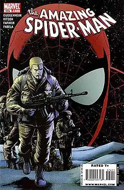 Обложка 574-го выпуска 2-го тома «The Amazing Spider-Man» (декабрь 2008)Художник — Барри Китсон