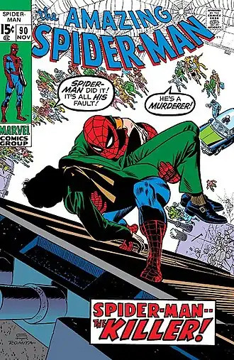 Обложка The Amazing Spider-Man #90 (Ноябрь, 1970)Художник — Джон Ромита-старший.