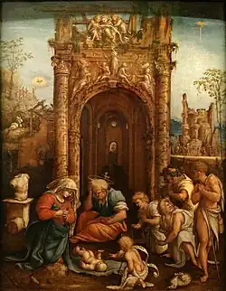 Амико Аспертини. Поклонение пастухов. Ок. 1530. Дерево, масло. Уффици, Флоренция