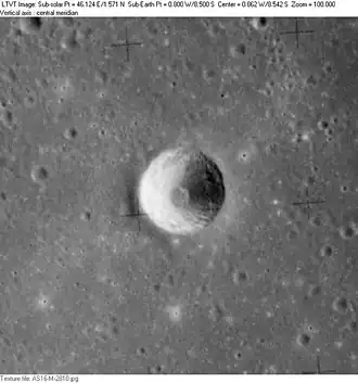 Снимок кратера с борта Аполлона-16