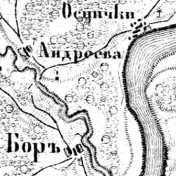 Деревня Андреево на карте 1915 года
