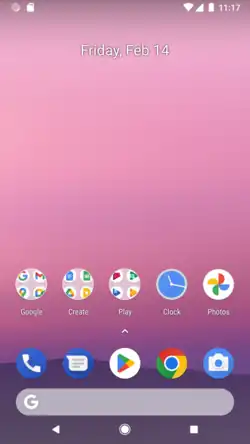 Домашний экран Android 8.1 с Pixel Launcher