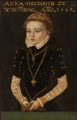 Анна Вюртембергская в 1569 году
